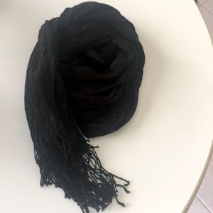Coldwater Creek Black scarf with fringe